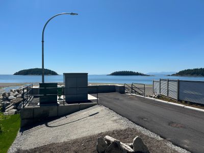 photo of completed lift station near waterfront